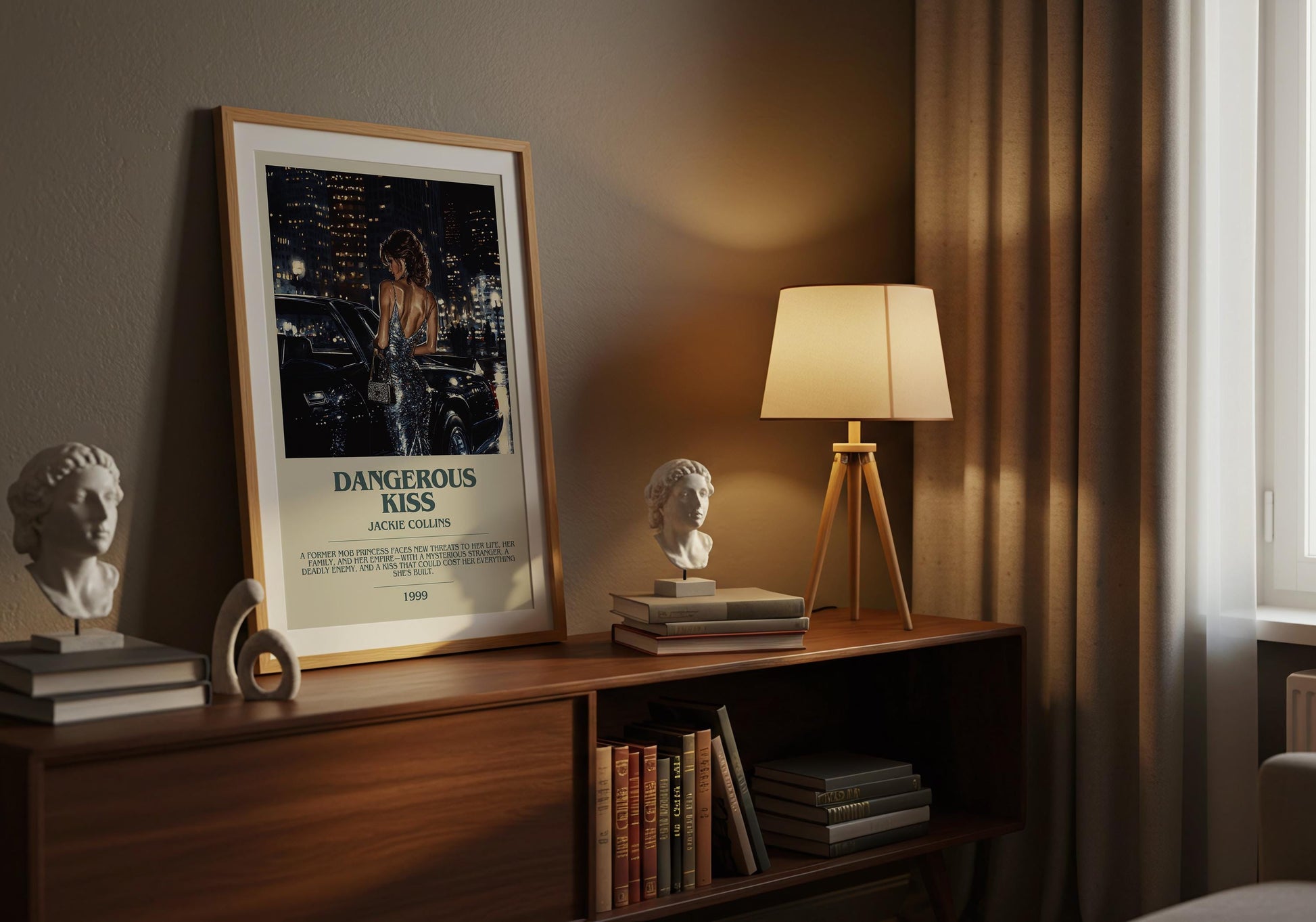 Dangerous Kiss by Jackie Collins | Descriptive Book Poster | Modern