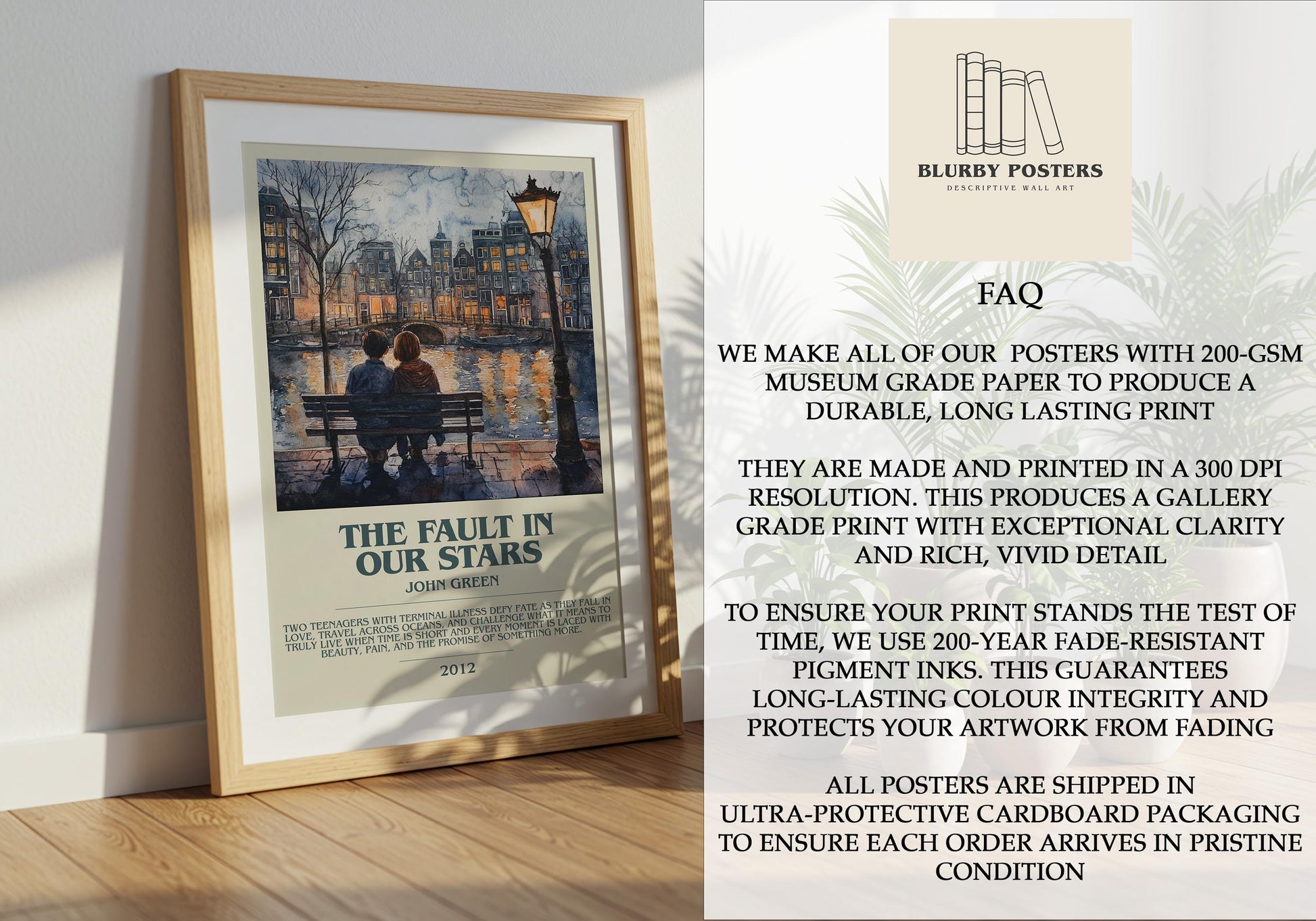 The Fault In Our Stars by John Green | Descriptive Book Poster | Modern