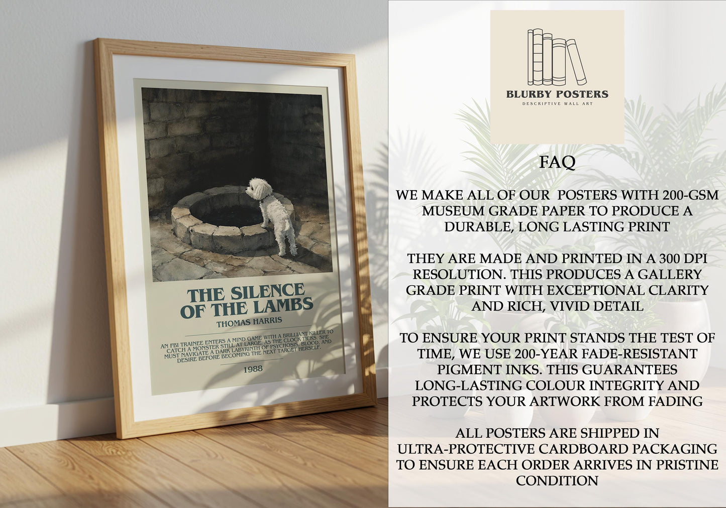 The Silence Of The Lambs by Thomas Harris | Descriptive Book Poster | Modern