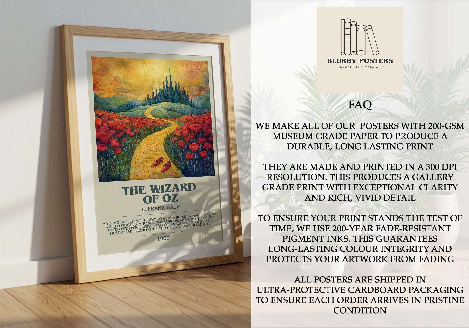 Wizard Of Oz by L. Frank Baum | Descriptive Book Poster | Modern