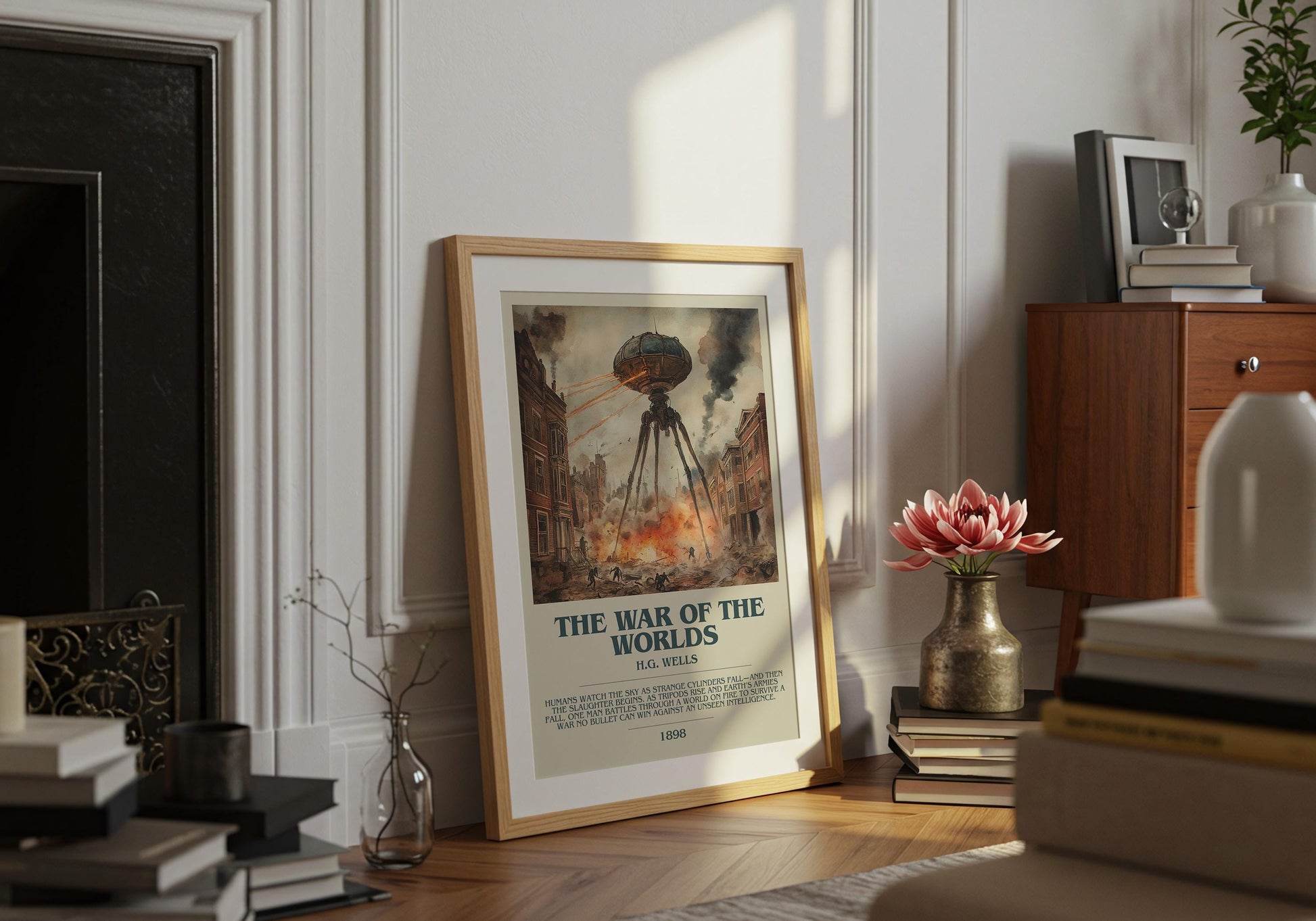 The War Of The Worlds by H.G. Wells | Descriptive Book Poster | Modern