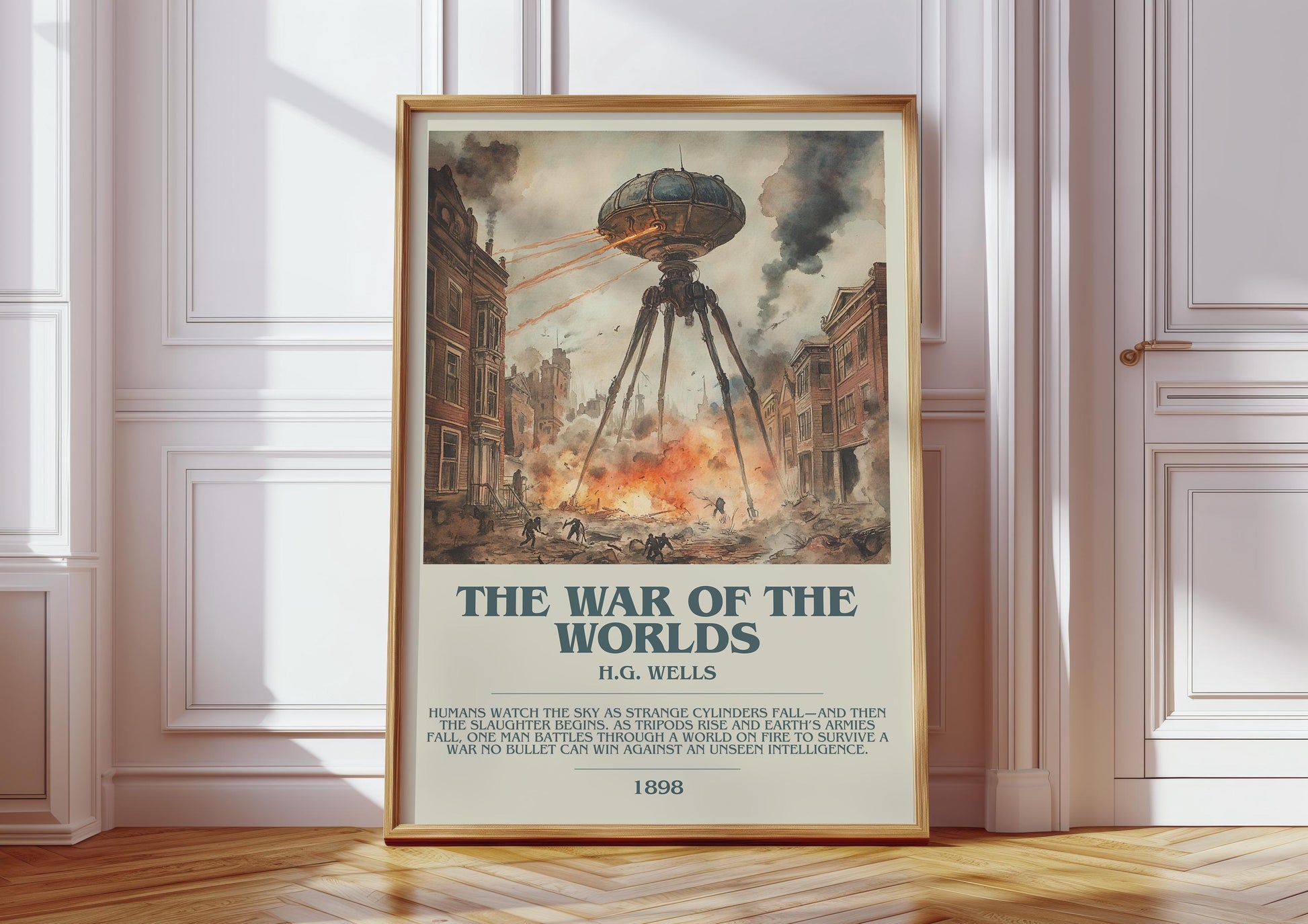 The War Of The Worlds by H.G. Wells | Descriptive Book Poster | Modern