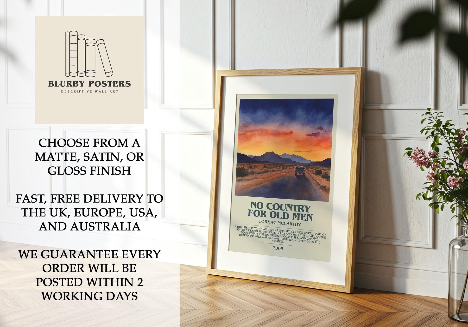 No Country For Old Men by Cormac McCarthy | Descriptive Book Poster | Modern