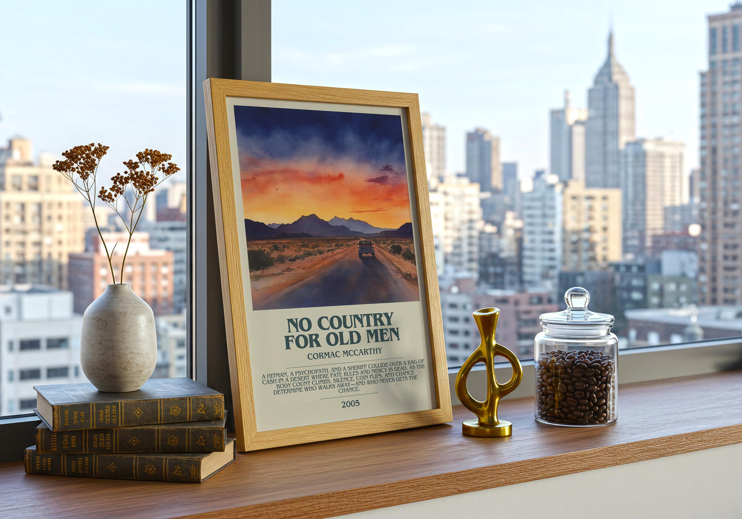 No Country For Old Men by Cormac McCarthy | Descriptive Book Poster | Modern
