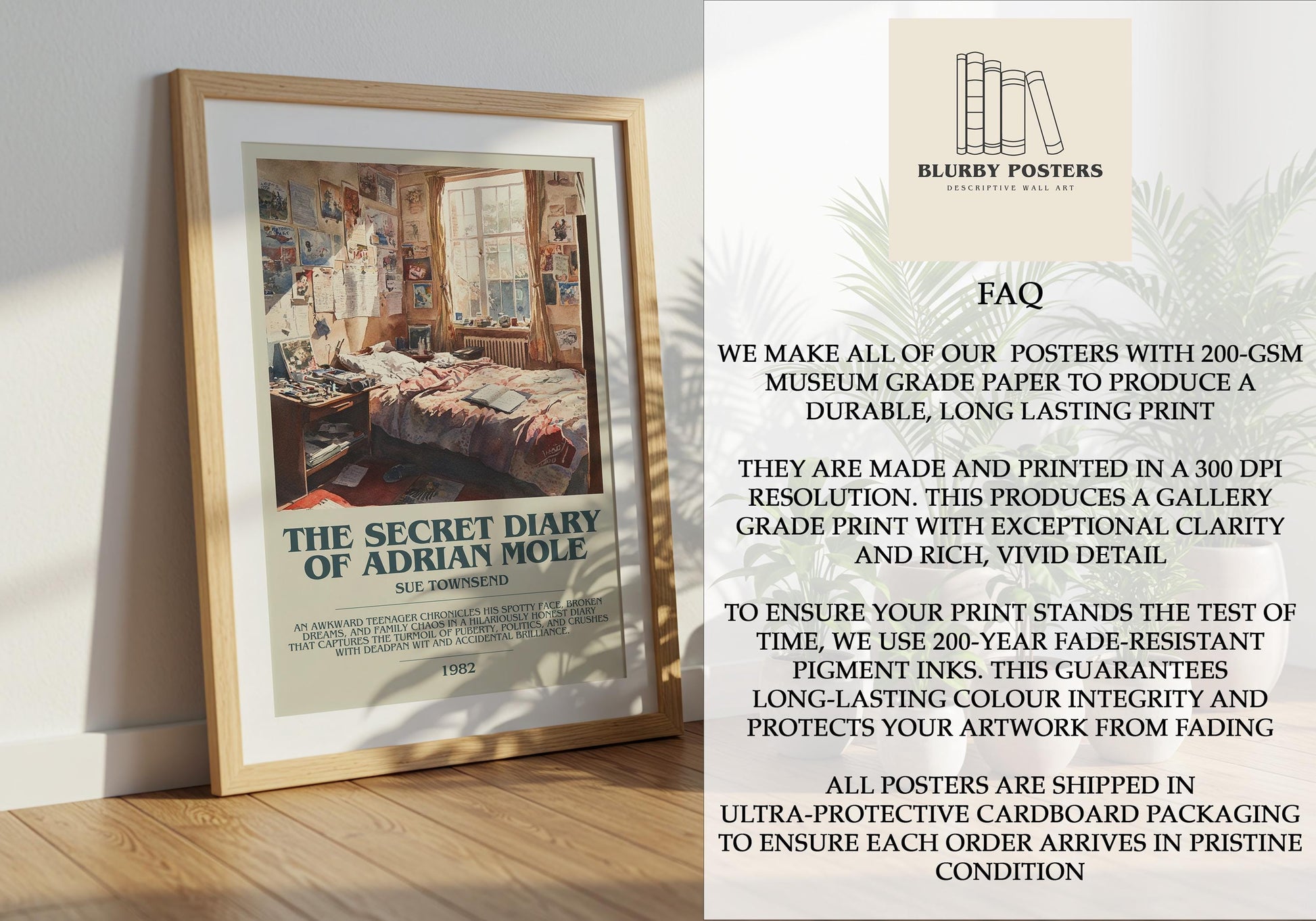 The Secret Diary Of Adrian Mole by Sue Townsend | Descriptive Book Poster | Modern