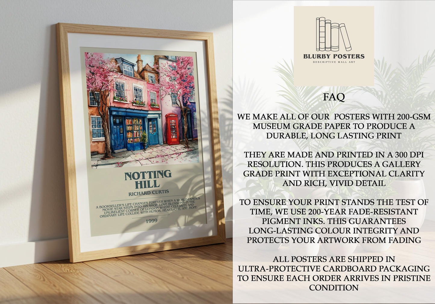 Notting Hill by Richard Curtis | Descriptive Book Poster | Modern