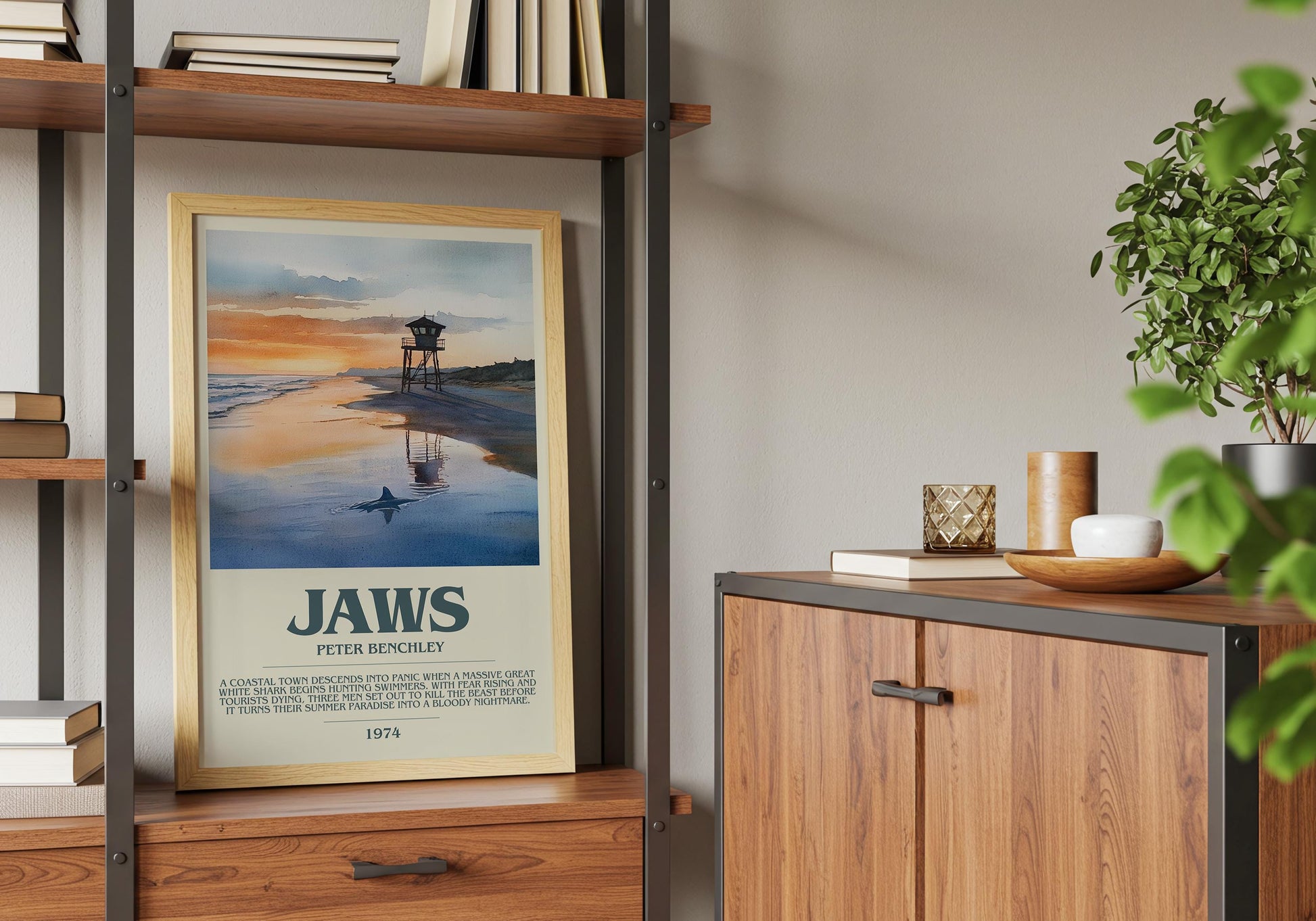 Jaws by Peter Benchley | Descriptive Book Poster | Modern