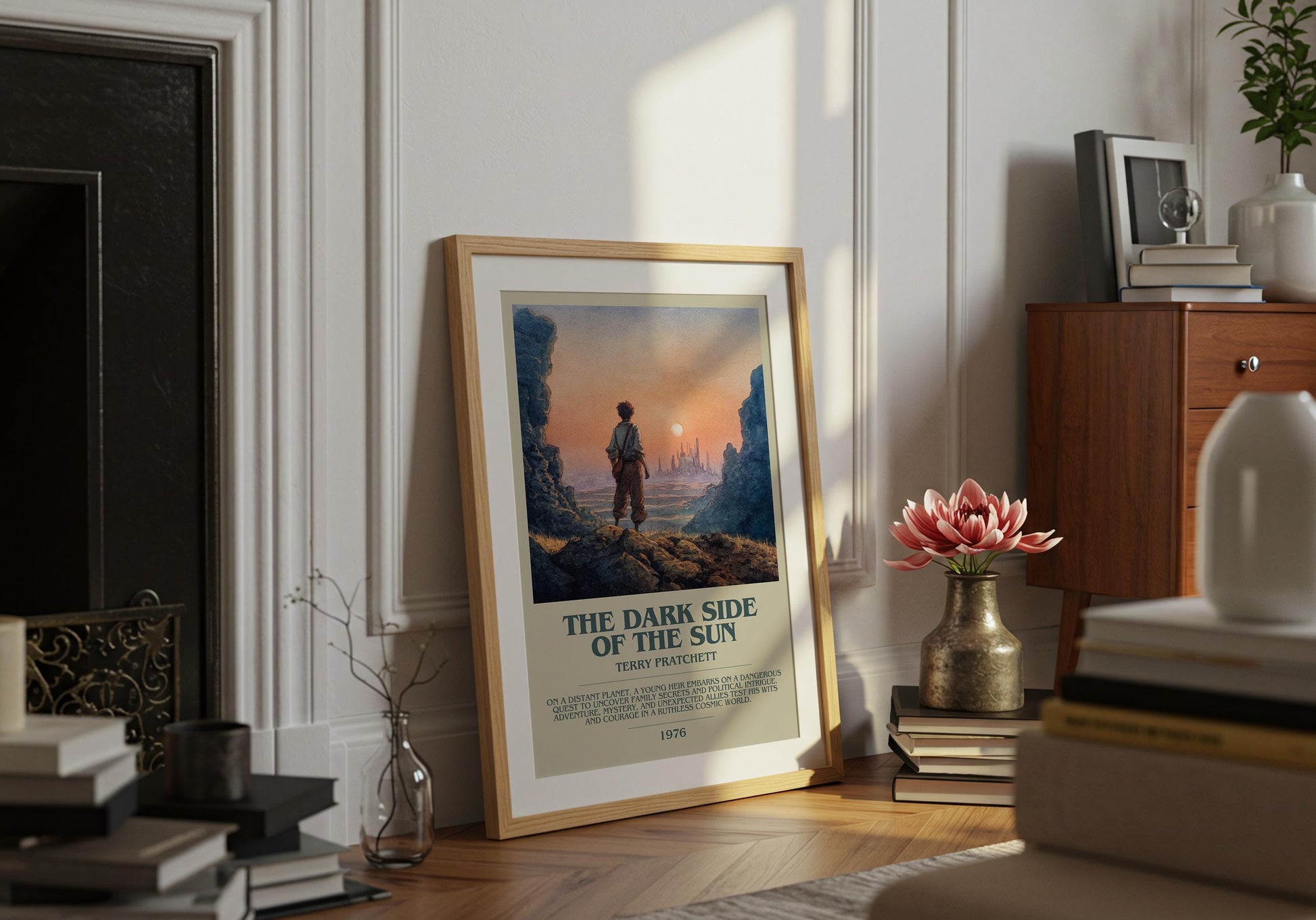 The Dark Side Of The Sun by Terry Pratchett | Descriptive Book Poster | Modern