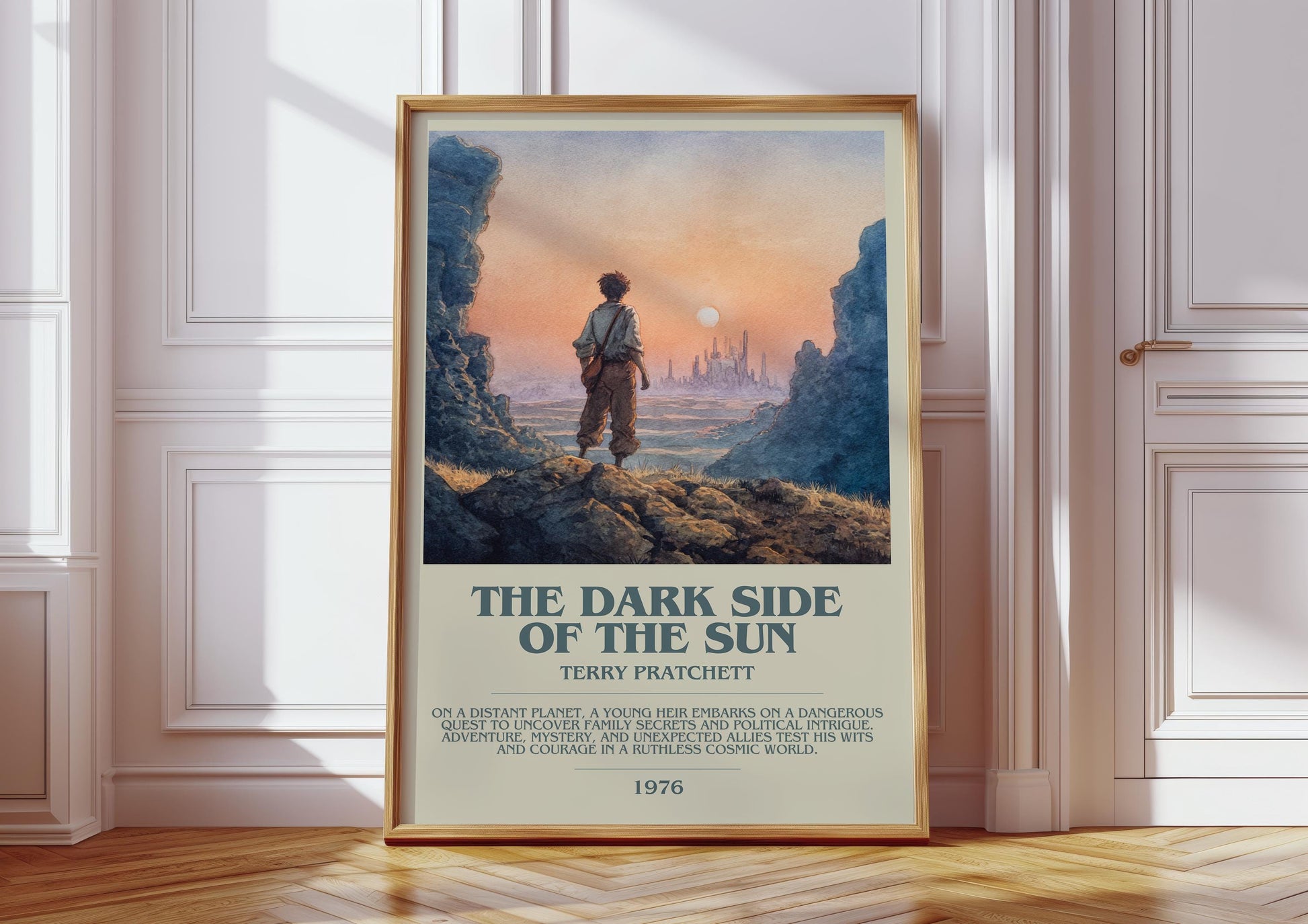 The Dark Side Of The Sun by Terry Pratchett | Descriptive Book Poster | Modern