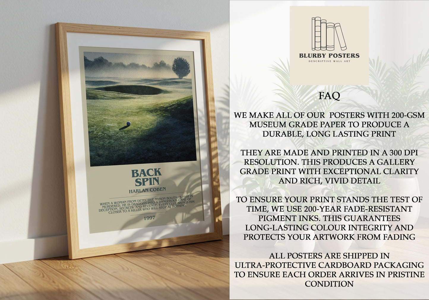 Back Spin by Harlan Coben | Descriptive Book Poster | Modern