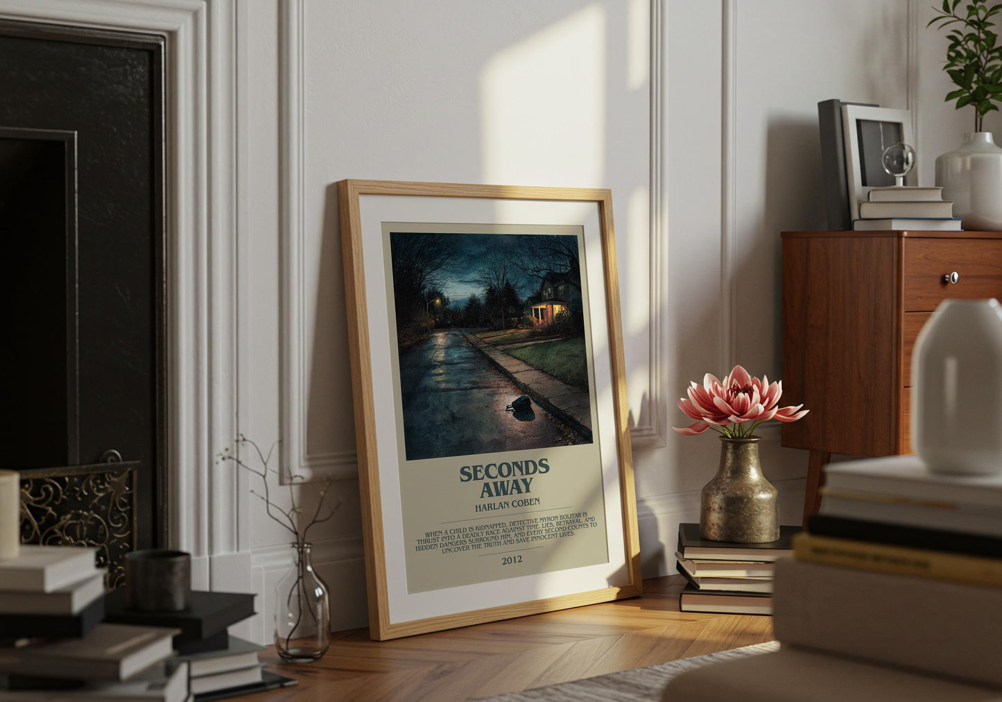 Seconds Away by Harlan Coben | Descriptive Book Poster | Modern