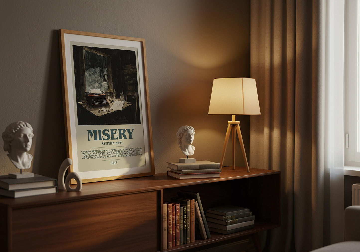 Misery by Stephen King | Descriptive Book Poster | Modern