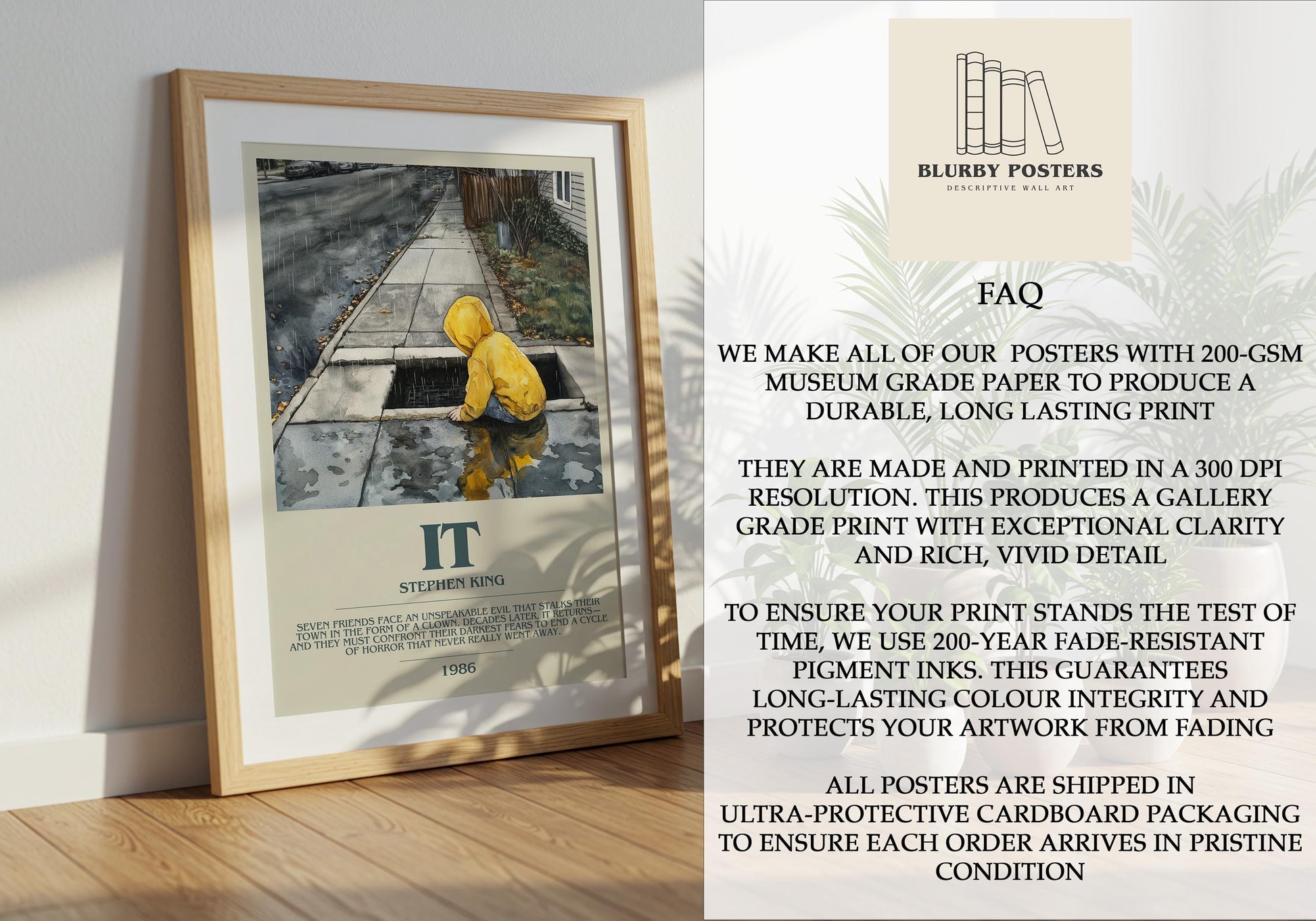 IT by Stephen King | Descriptive Book Poster | Modern