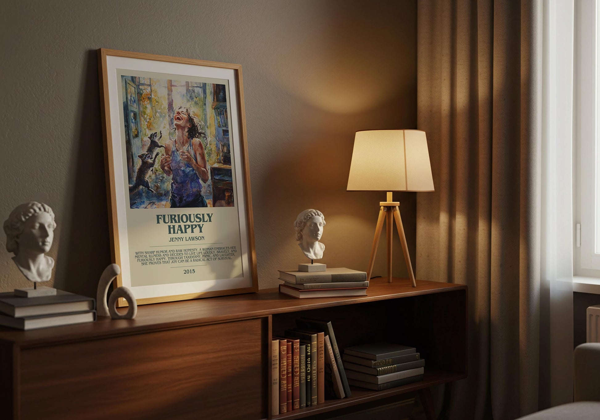 Furiously Happy by Jenny Lawson | Descriptive Book Poster | Modern