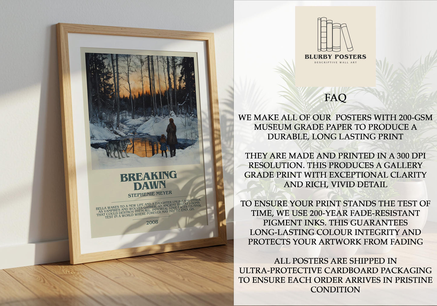 Breaking Dawn by Stephanie Meyer | Descriptive Book Poster | Modern