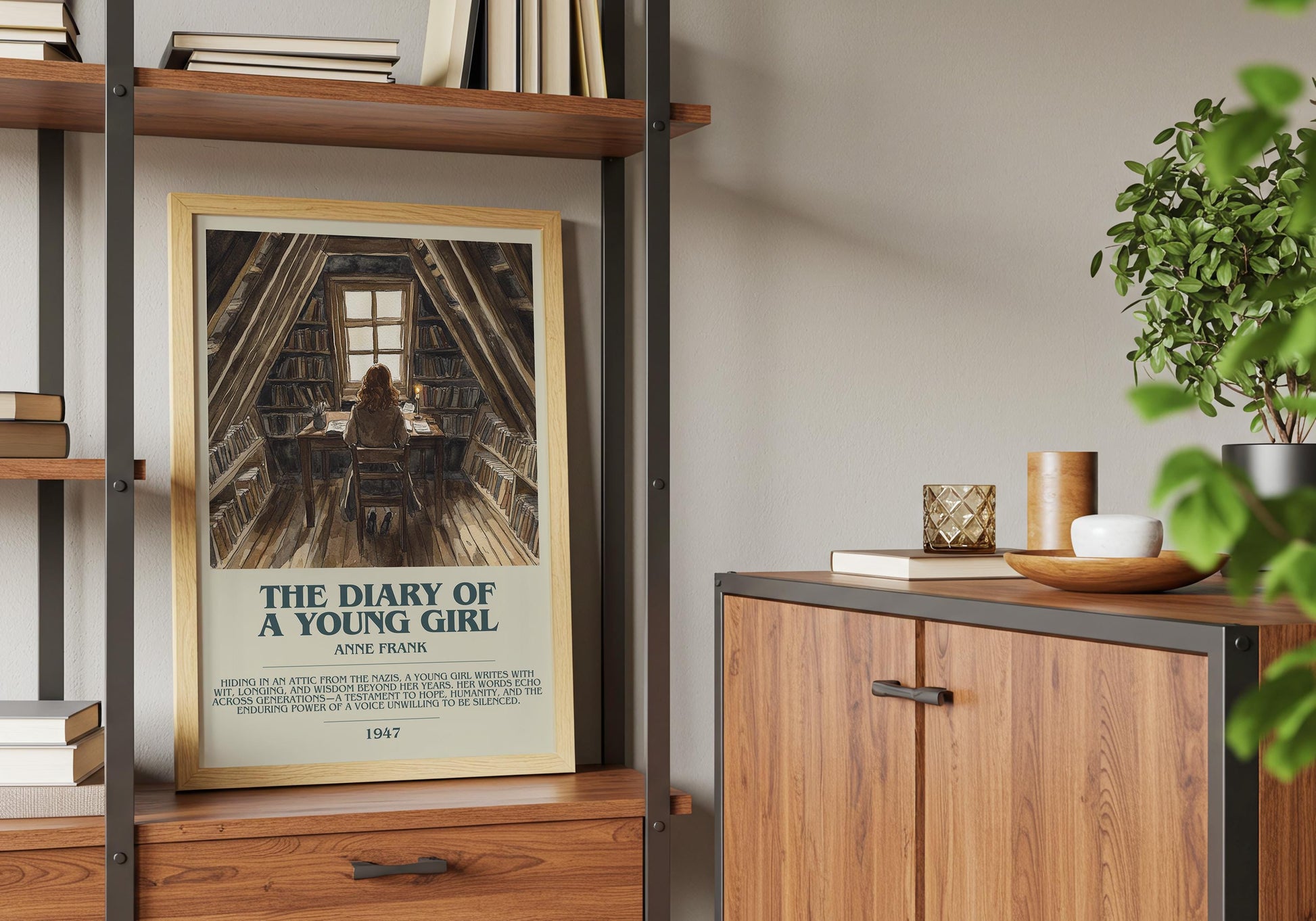 The Diary Of A Young Girl by Anne Frank | Descriptive Book Poster | Modern