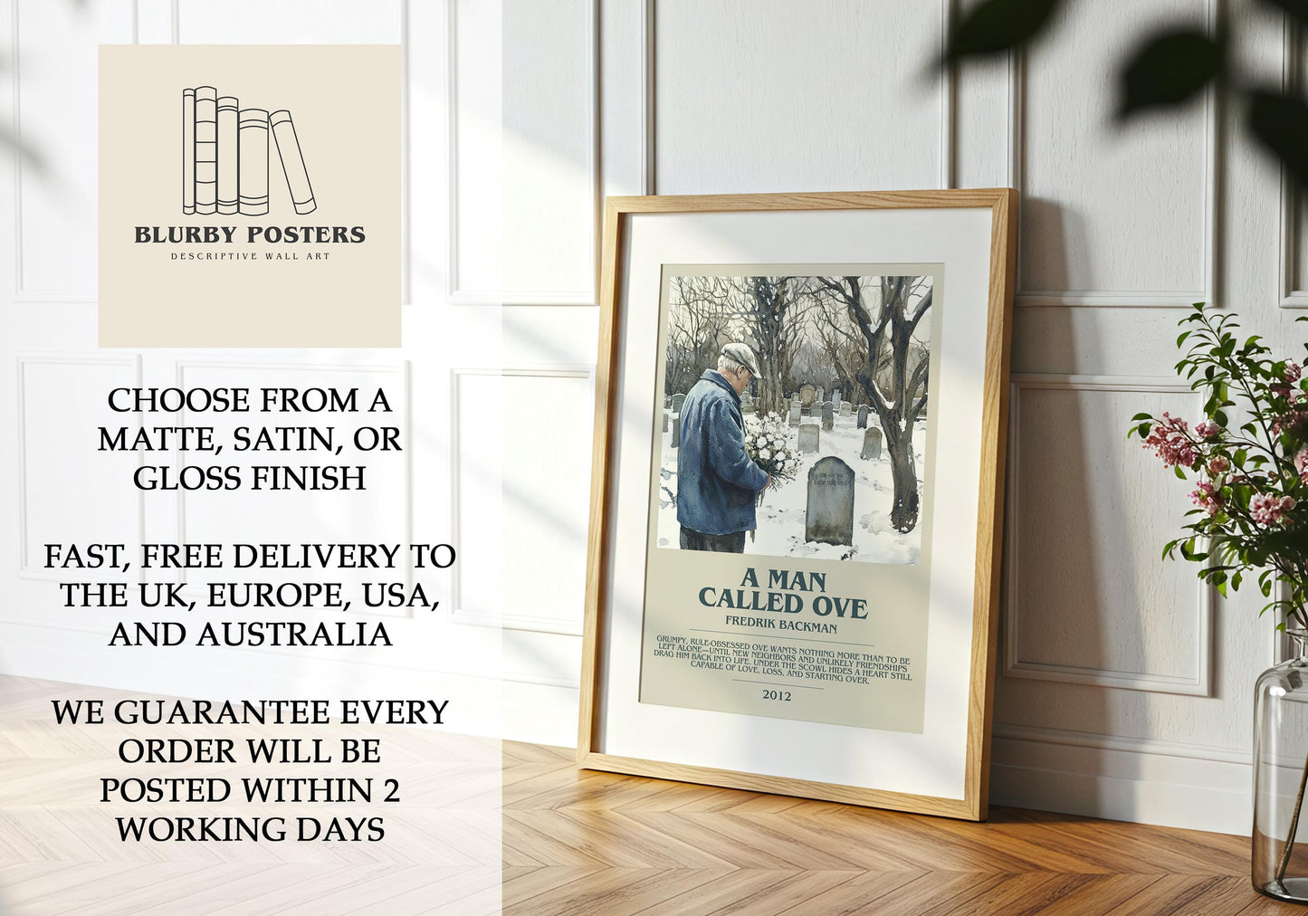 A Man Called Ove by Fredrick Backman | Descriptive Book Poster | Modern