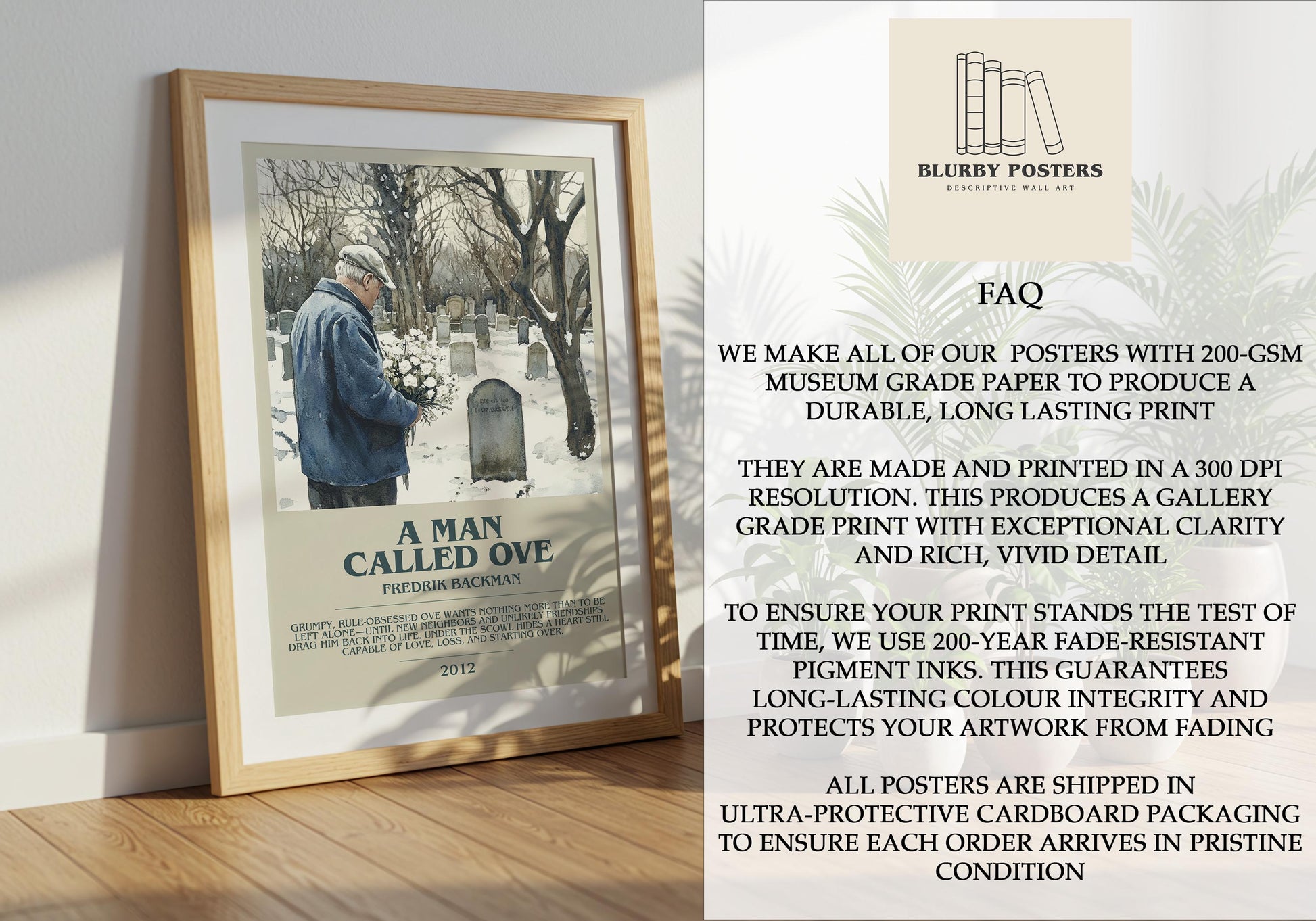 A Man Called Ove by Fredrick Backman | Descriptive Book Poster | Modern