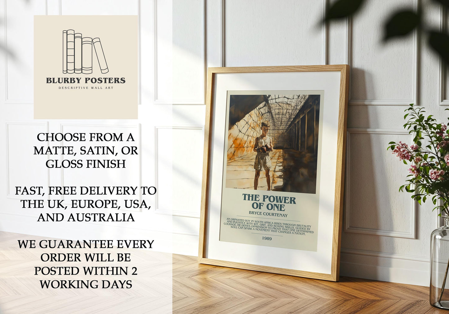 The Power Of One by Bryce Courtenay | Descriptive Book Poster | Modern