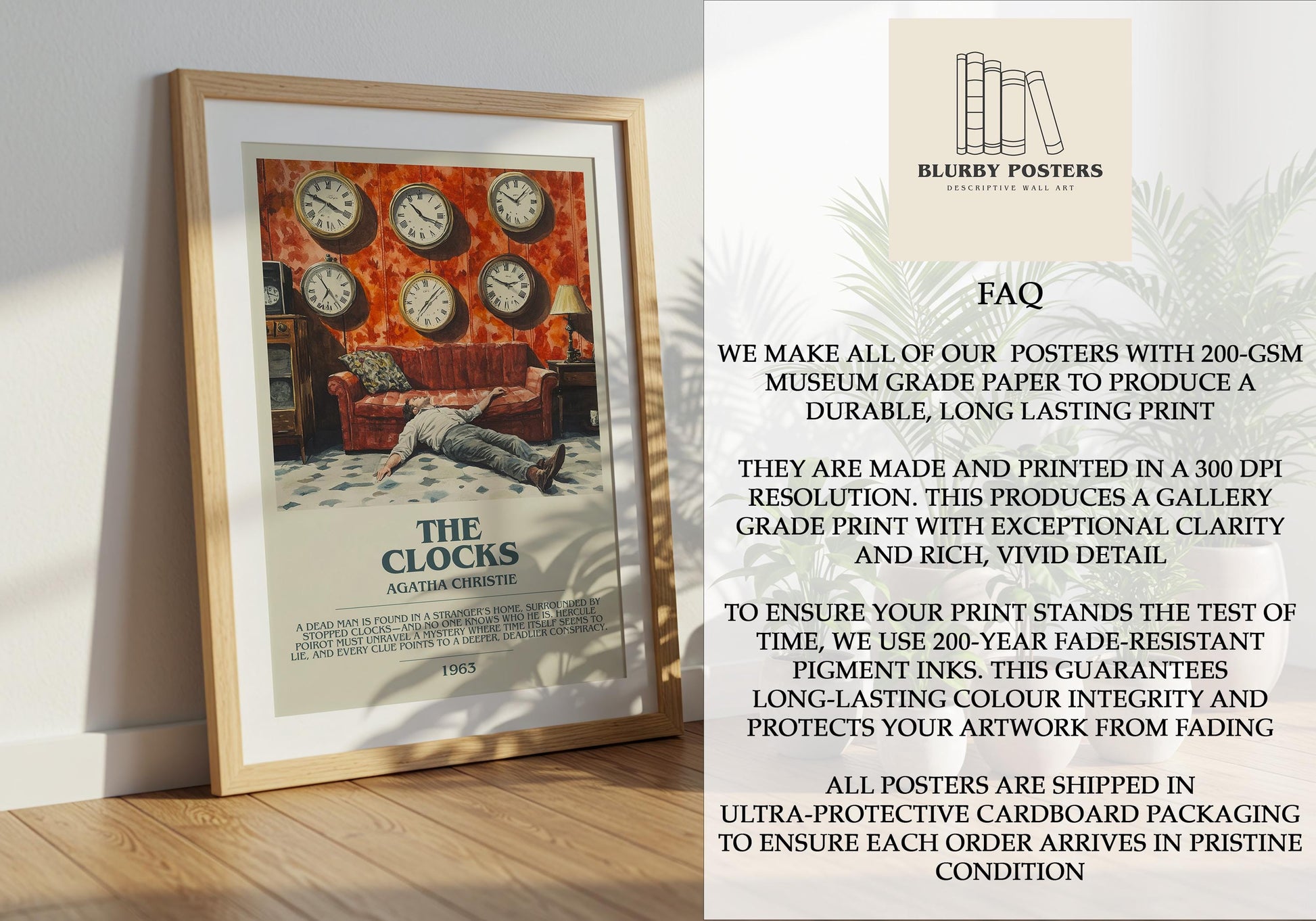 The Clocks by Agatha Christie | Descriptive Book Poster | Modern