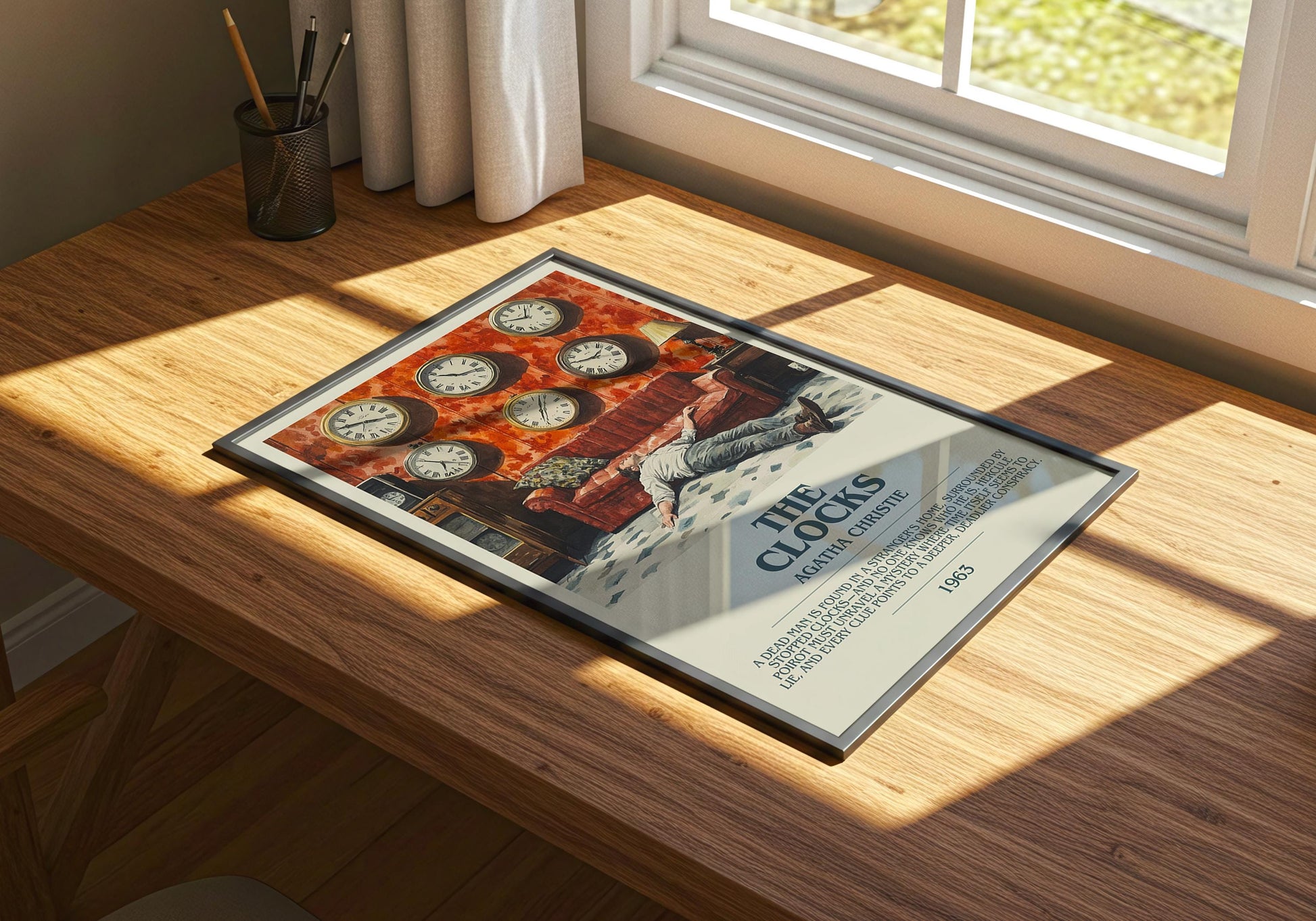 The Clocks by Agatha Christie | Descriptive Book Poster | Modern