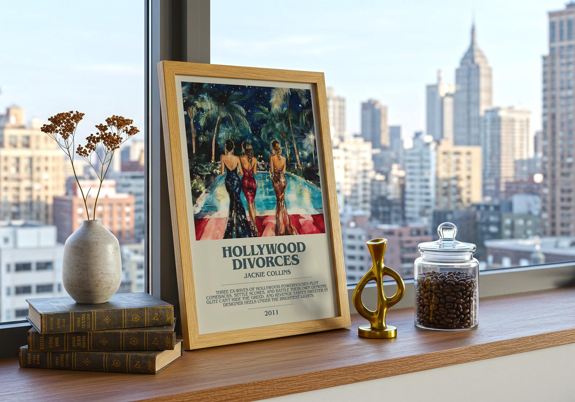 Hollywood Divorces by Jackie Collins | Descriptive Book Poster | Modern
