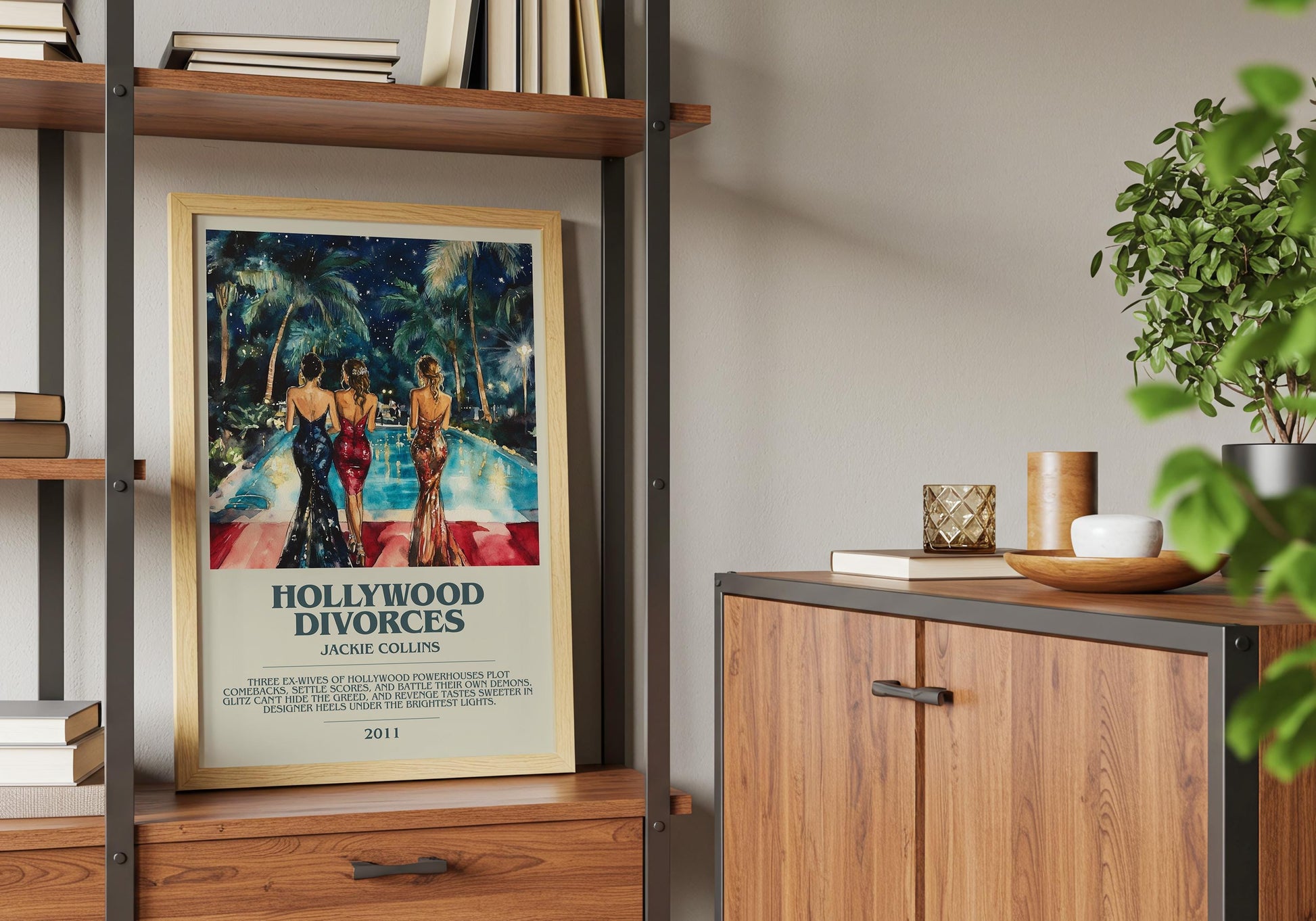 Hollywood Divorces by Jackie Collins | Descriptive Book Poster | Modern