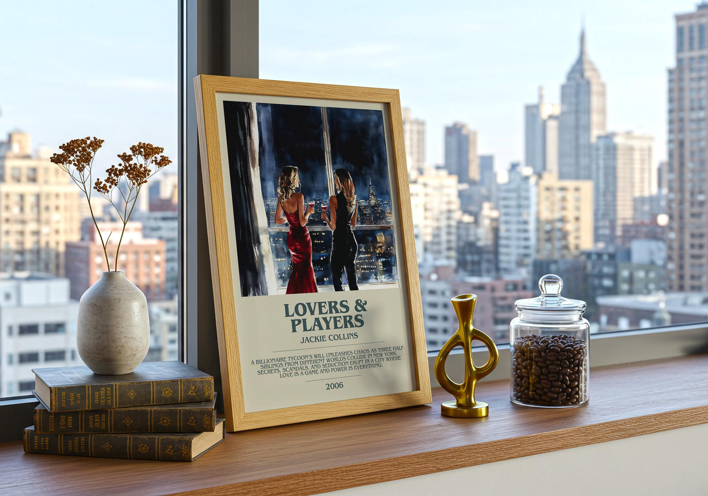 Lovers and Players by Jackie Collins | Descriptive Book Poster | Modern