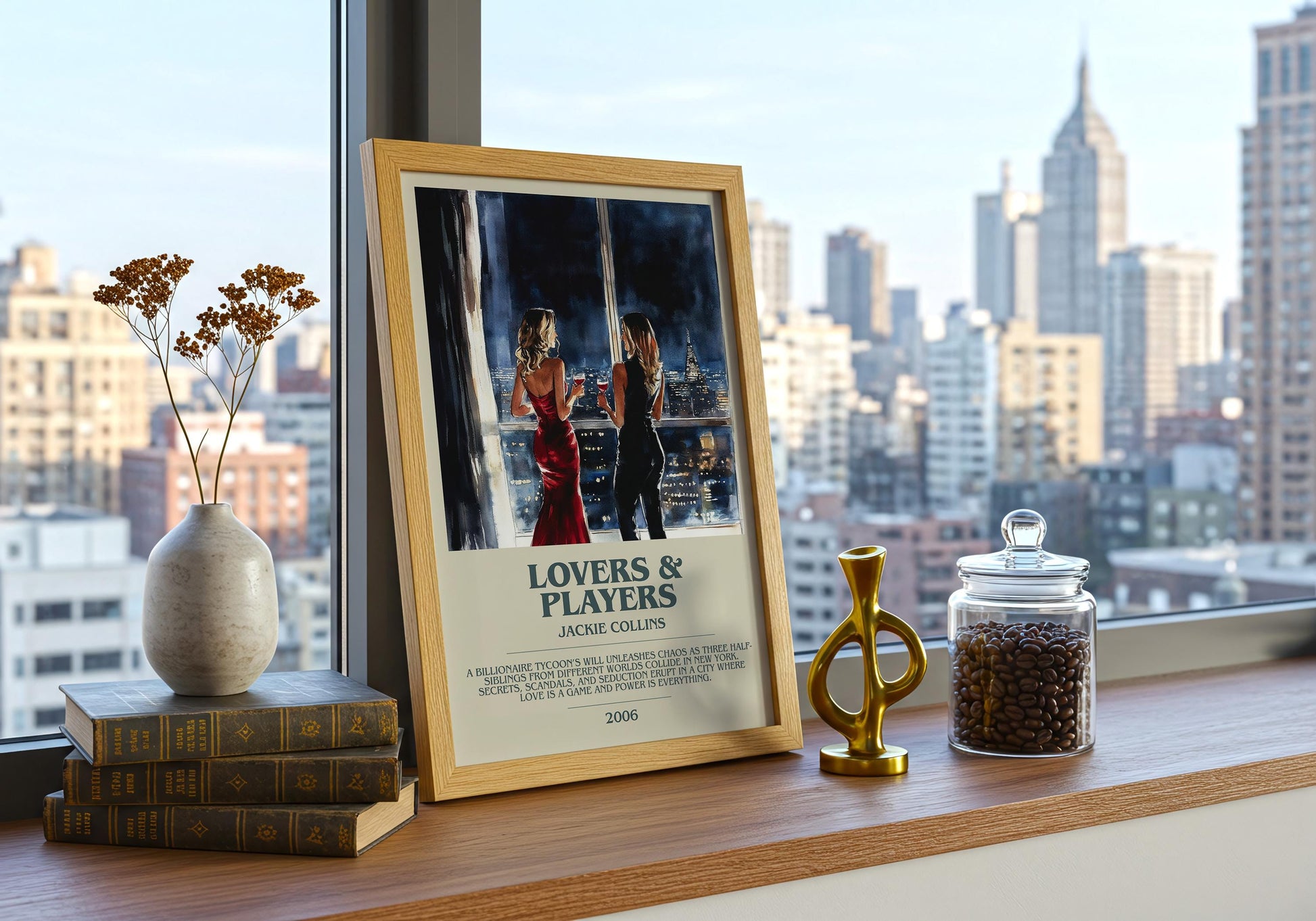 Lovers and Players by Jackie Collins | Descriptive Book Poster | Modern
