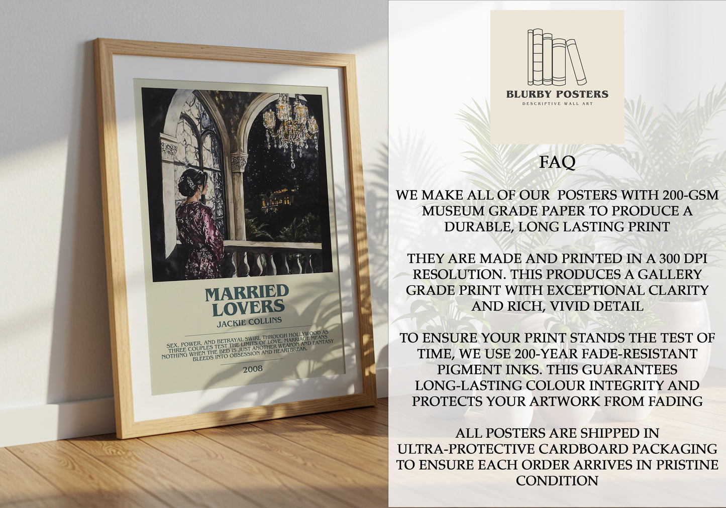 Married Lovers by Jackie Collins | Descriptive Book Poster | Modern