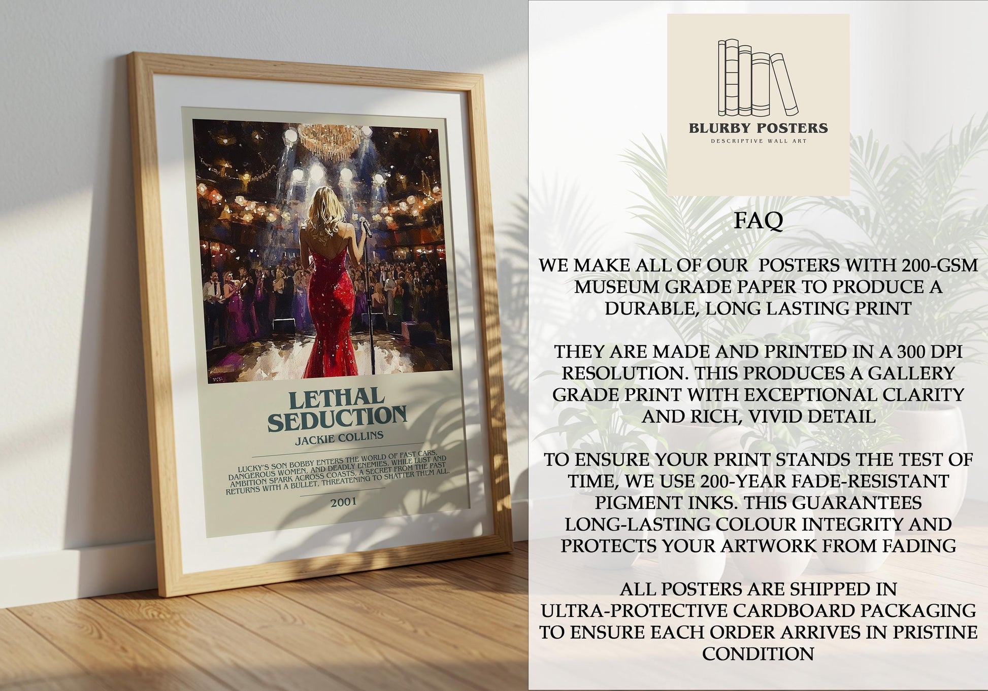 Lethal Seduction by Jackie Collins | Descriptive Book Poster | Modern