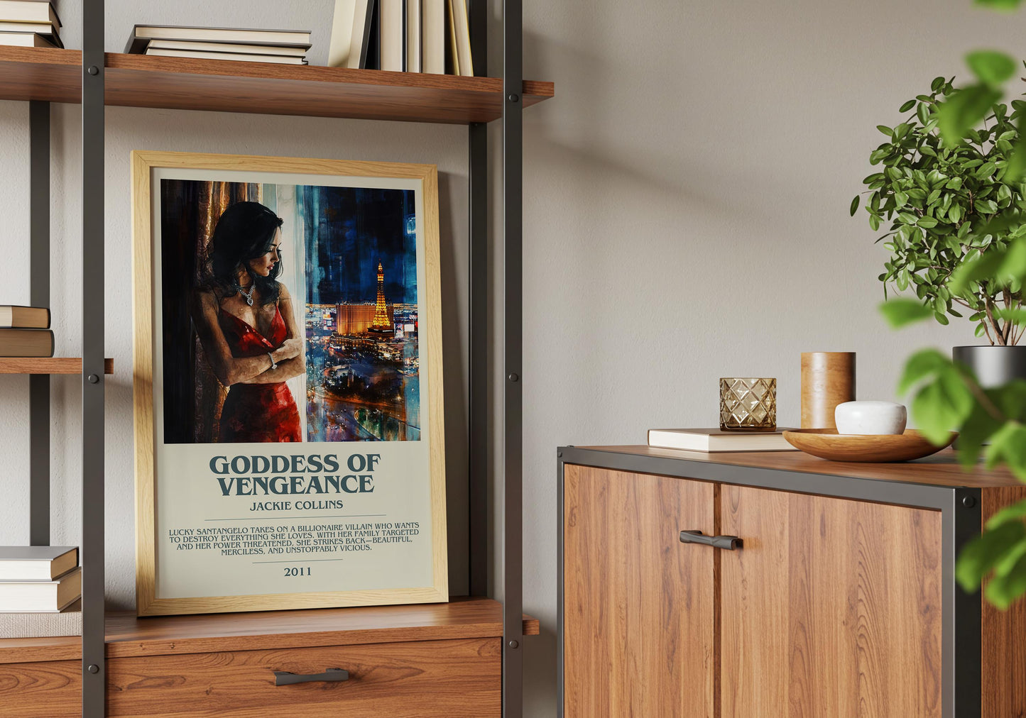 Goddess Of Vengeance by Jackie Collins | Descriptive Book Poster | Modern