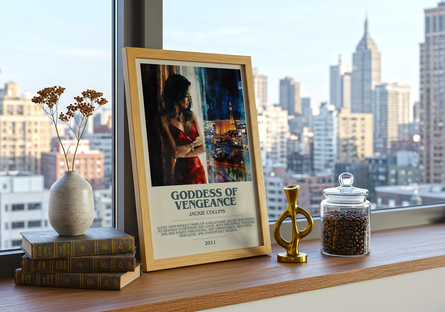 Goddess Of Vengeance by Jackie Collins | Descriptive Book Poster | Modern