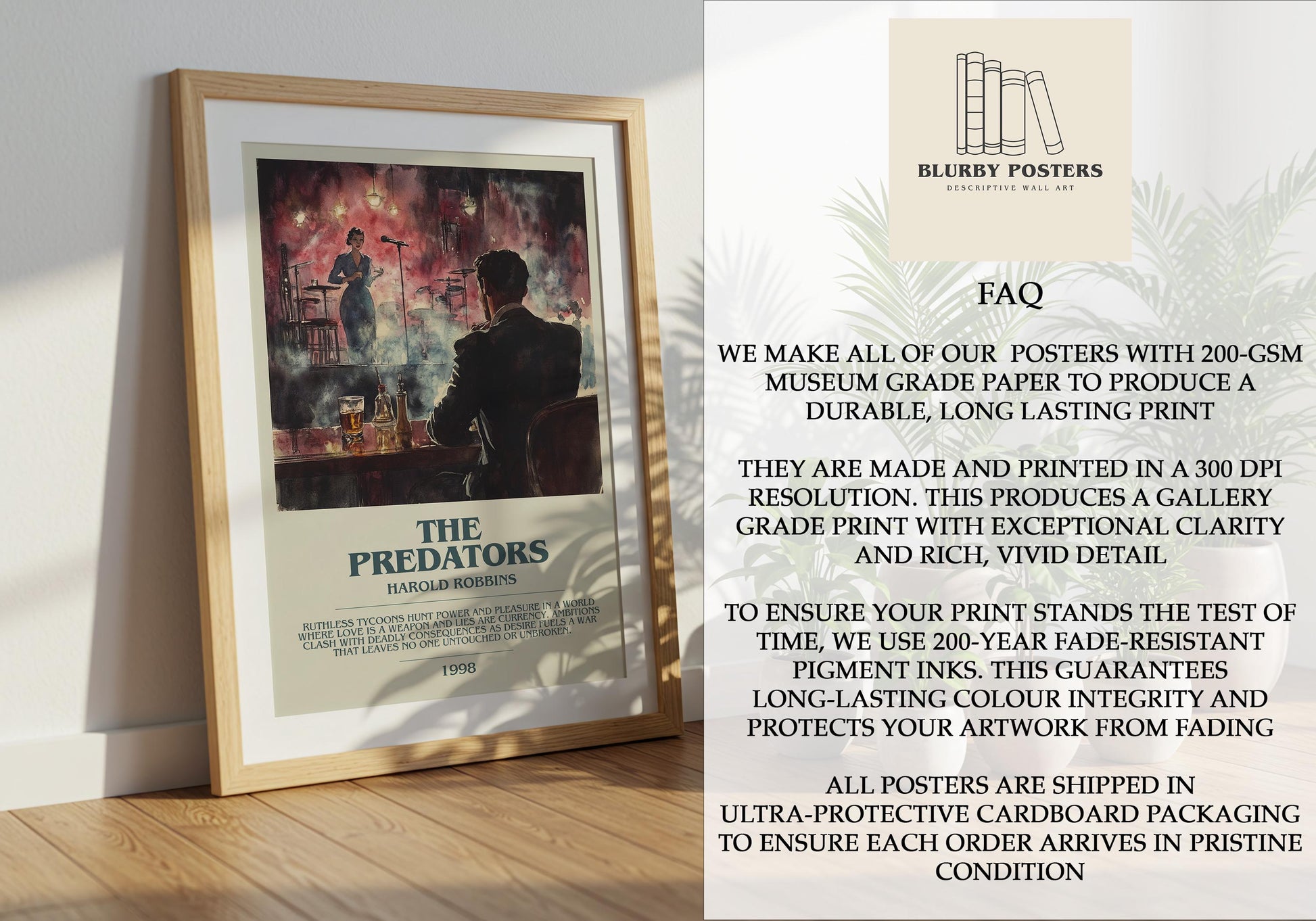 The Predators by Harold Robbins | Descriptive Book Poster | Modern