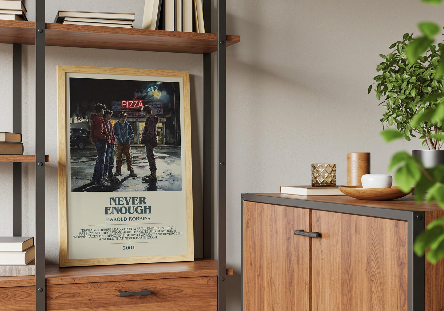 Never Enough by Harold Robbins | Descriptive Book Poster | Modern