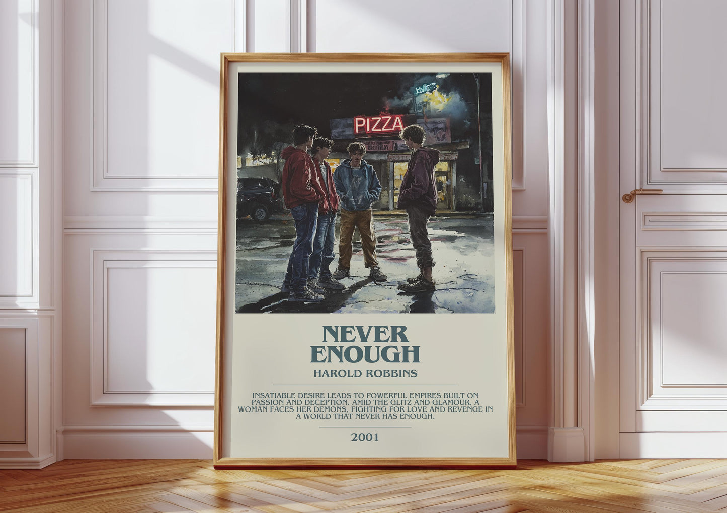 Never Enough by Harold Robbins | Descriptive Book Poster | Modern