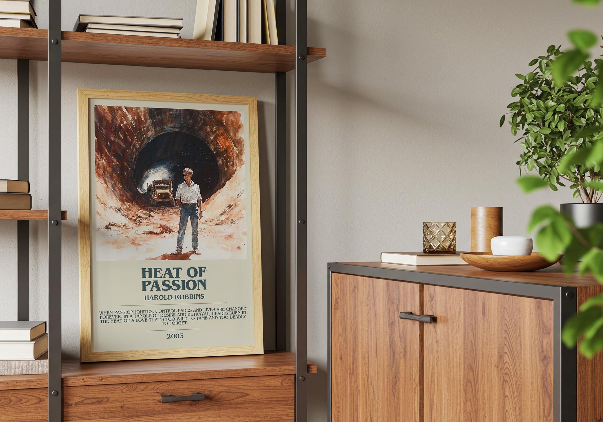 Heat Of Passion by Harold Robbins | Descriptive Book Poster | Modern