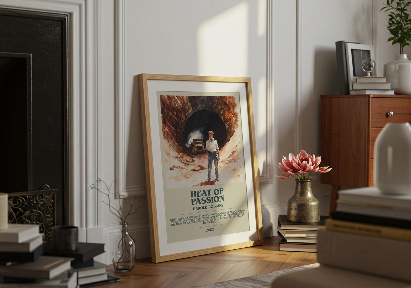 Heat Of Passion by Harold Robbins | Descriptive Book Poster | Modern