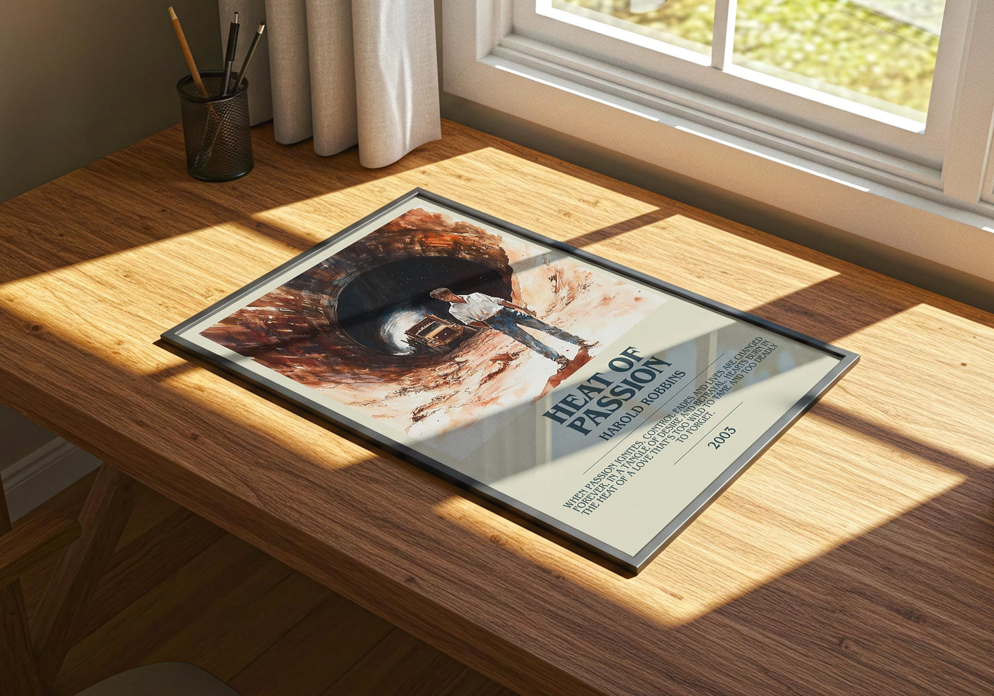 Heat Of Passion by Harold Robbins | Descriptive Book Poster | Modern