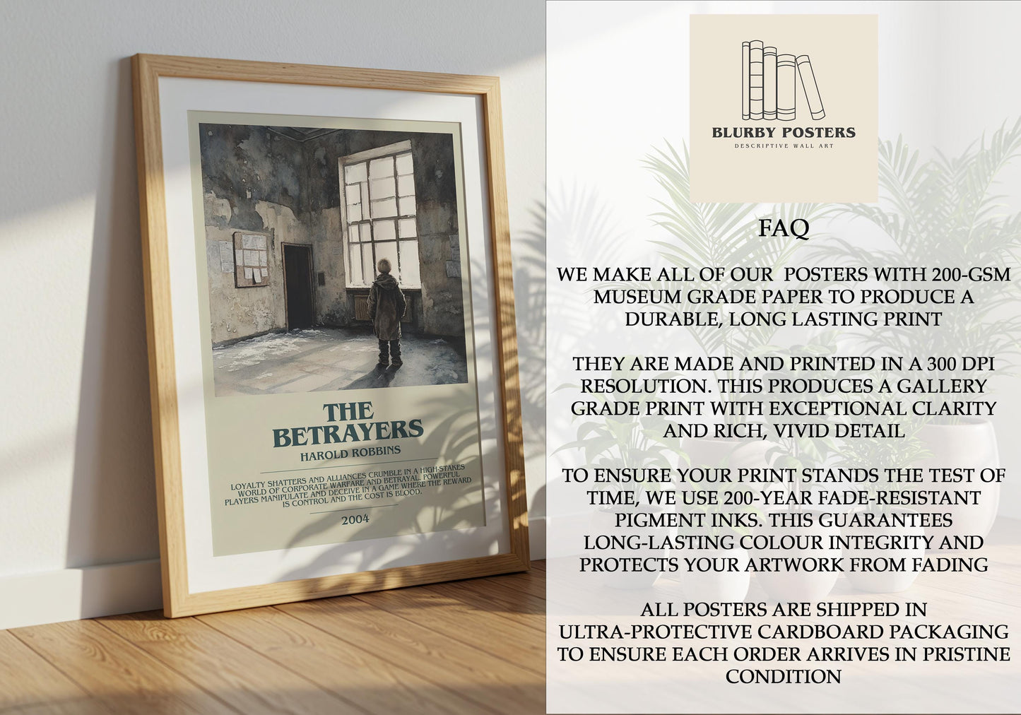 The Betrayers by Harold Robbins | Descriptive Book Poster | Modern