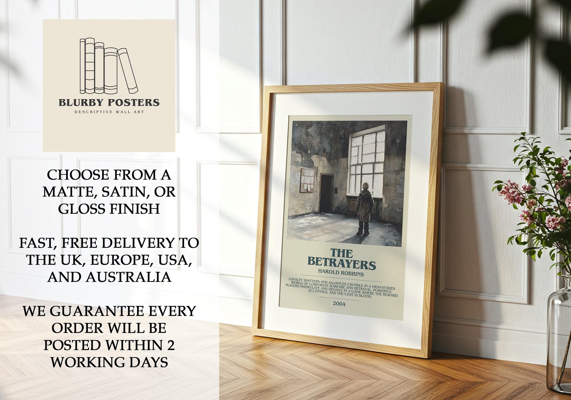 The Betrayers by Harold Robbins | Descriptive Book Poster | Modern