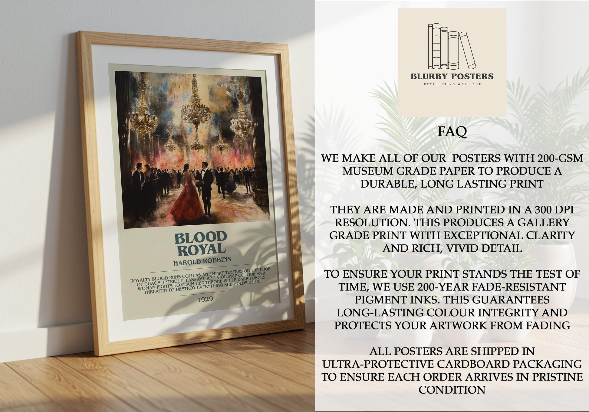 Blood Royal by Harold Robbins | Descriptive Book Poster | Modern