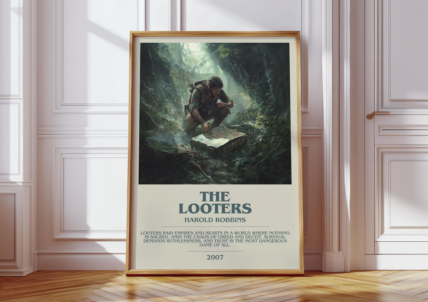 The Looters by Harold Robbins | Descriptive Book Poster | Modern