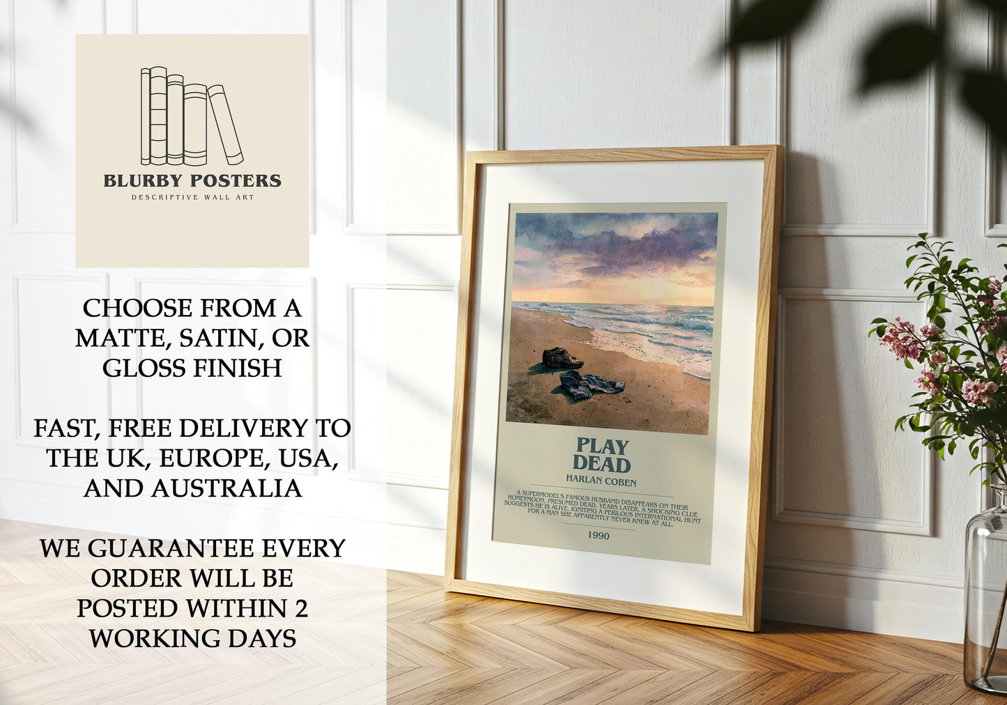 Play Dead by Harlan Coben | Descriptive Book Poster | Modern