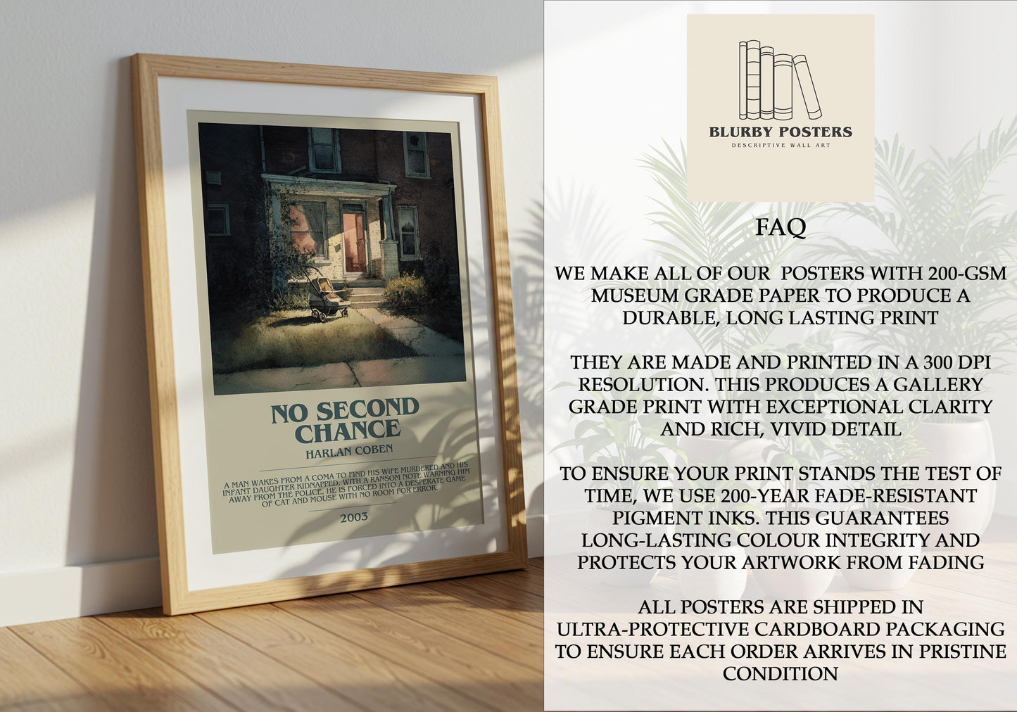 No Second Chance by Harlan Coben | Descriptive Book Poster | Modern