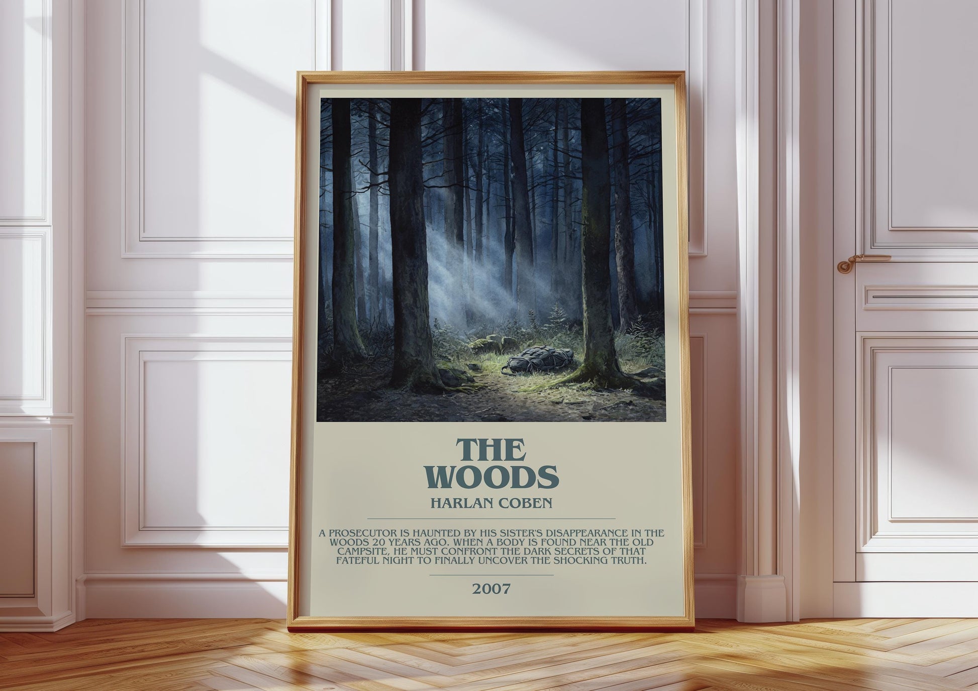 The Woods by Harlan Coben | Descriptive Book Poster | Modern