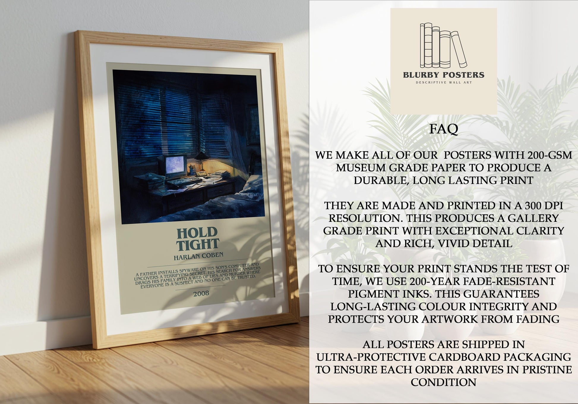 Hold Tight by Harlan Coben | Descriptive Book Poster | Modern