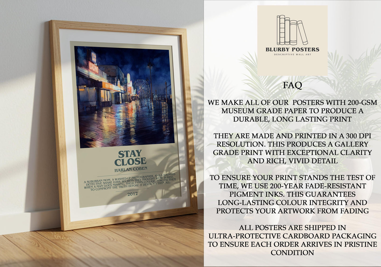 Stay Close by Harlan Coben | Descriptive Book Poster | Modern