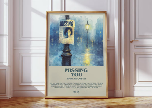 Missing You by Harlan Coben | Descriptive Book Poster | Modern