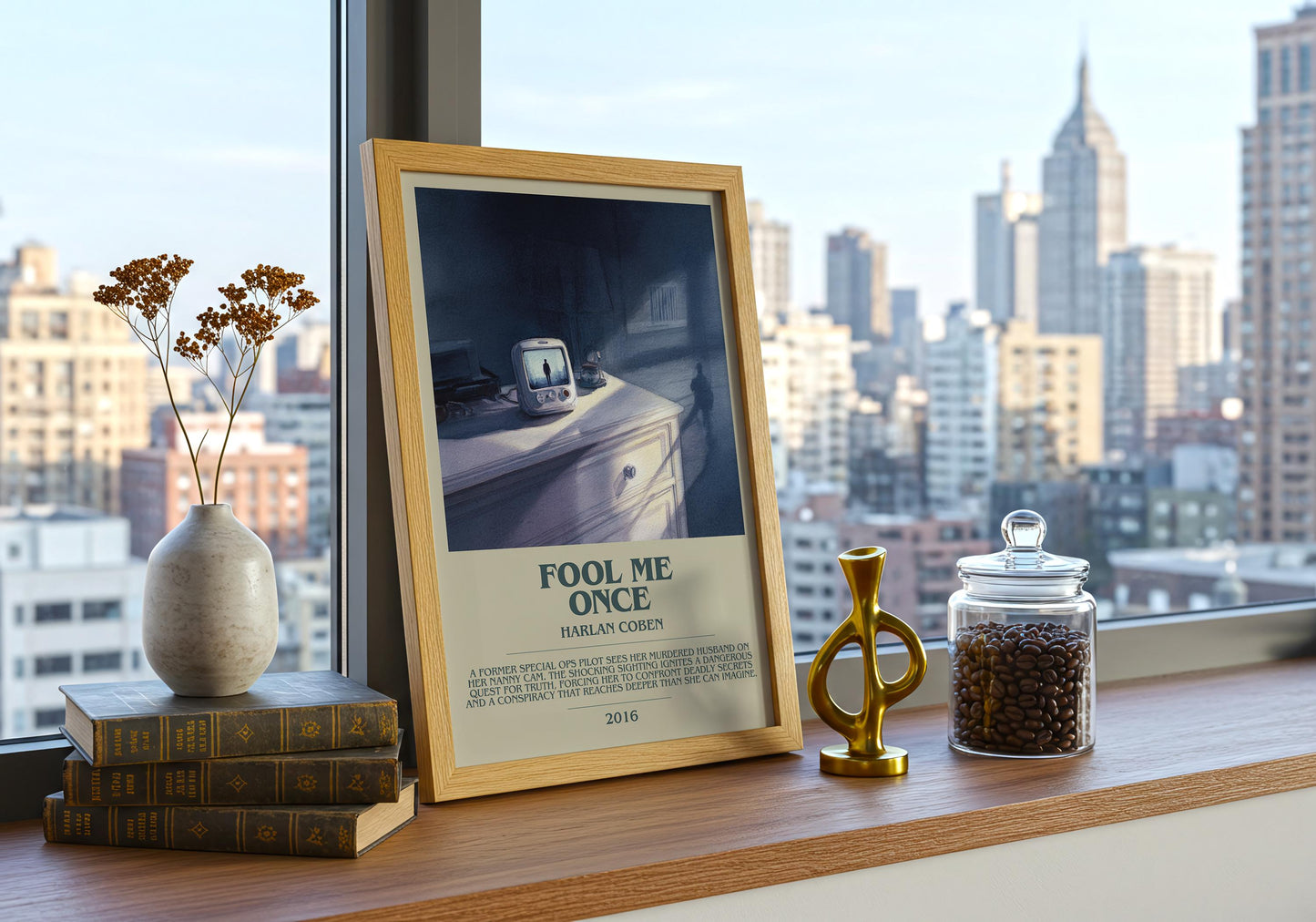 Fool Me Once by Harlan Coben | Descriptive Book Poster | Modern